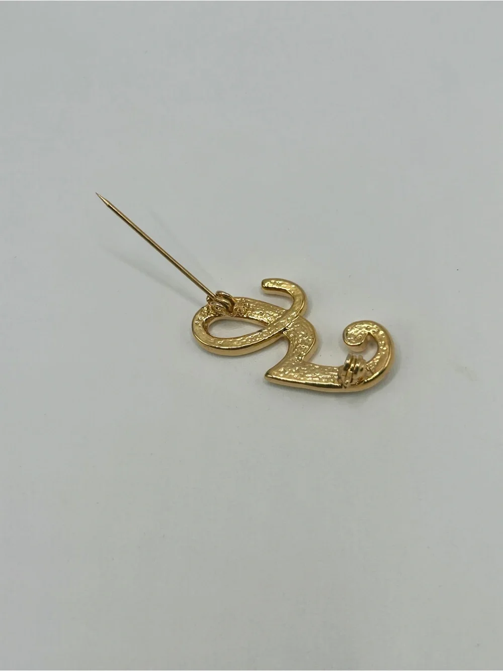 Vintage Gold Letter 'G' Initial Pin Brooch - Women's Accessory